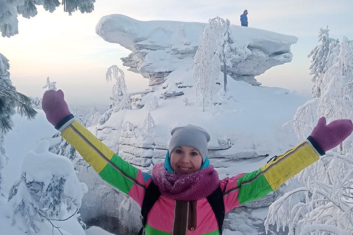Усьвинские столбы (на снегоходах в санях) и Каменный город