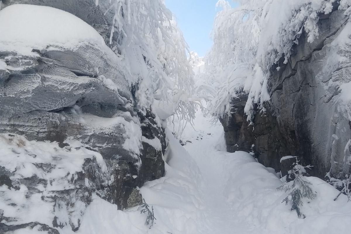 Усьвинские столбы (на снегоходах в санях) и Каменный город